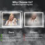 40"x30" LED Bathroom Mirror with Lights, Backlit + Front Lit with CRI>90, Lighted Mirror for Bathroom, Anti-Fog, Dimmable Brightness, 3 Colors, Memory Function, Shatterproof Tempered Glass