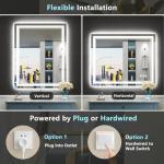 AWANDEE 20x28 LED Bathroom Mirror with Lights, Backlit and Front Lit Anti-Fog Lighted Vanity Mirrors for Bathroom Wall, Dimmable, 3-Color Light, Memory, Shatter-Proof, HD Tempered Glass, CRI＞90