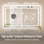 Twalsu LED Mirror for Bathroom 20x28 Lighted Bathroom Vanity Mirrors with Lights, Brighter Frontlit and Backlit Anti-Fog Mirror, Tempered Glass, Dimmable 3 Colors Light Modes, Memory Function