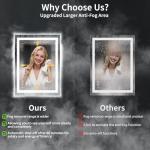 28"x20" LED Bathroom Mirror with Lights, Backlit + Front Lit with CRI>90, Lighted Mirror for Bathroom, Anti-Fog, Dimmable Brightness, 3 Colors, Memory Function, Shatterproof Tempered Glass