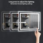 36"x30" LED Bathroom Mirror with Lights, Backlit + Front Lit with CRI>90, Lighted Mirror for Bathroom, Anti-Fog, Dimmable Brightness, 3 Colors, Memory Function, Shatterproof Tempered Glass