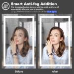 Amorho LED Bathroom Mirror, 20" X28" with Front Light and Backlit, Stepless Dimmable Wall Mount Mirrors, Anti-Fog, Shatter-Proof, Memory, 3 Colors Lihgting, LED Vanity Mirror(Horizontal/Vertical)