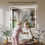 20X28 LED Bathroom Mirror with Lights, Anti-Fog, Backlit + Front Lit (CRI>90), Lighted Bathroom Vanity Mirror for Wall, Memory Function, Dimmable, Tempered Glass, Shatter-Proof