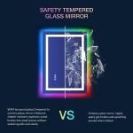 LOAAO 20"X28" LED Bathroom Mirror with Lights, Anti-Fog, Dimmable, RGB Backlit + Front Lighted, Bathroom Vanity Mirror for Wall, Memory Function, Waterproof, Tempered Glass