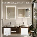 20X28 LED Bathroom Mirror with Lights, Anti-Fog, Backlit + Front Lit (CRI>90), Lighted Bathroom Vanity Mirror for Wall, Memory Function, Dimmable, Tempered Glass, Shatter-Proof