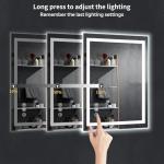 28"x20" LED Bathroom Mirror with Lights, Backlit + Front Lit with CRI>90, Lighted Mirror for Bathroom, Anti-Fog, Dimmable Brightness, 3 Colors, Memory Function, Shatterproof Tempered Glass