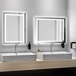Amorho LED Bathroom Mirror, 20" X28" with Front Light and Backlit, Stepless Dimmable Wall Mount Mirrors, Anti-Fog, Shatter-Proof, Memory, 3 Colors Lihgting, LED Vanity Mirror(Horizontal/Vertical)