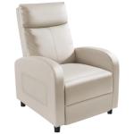 Homall Recliner Chair, Recliner Sofa for Adults, Recliners Home Theater Seating with Lumbar Support, Reclining Sofa Chair for Living Room (Leather, Beige)