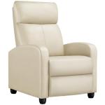 Yaheetech Recliner Chair PU Leather Recliner Sofa Home Theater Seating Adjustable Modern Single Reclining Chair Sofa with Pocket Spring Living Room Bedroom Beige