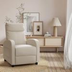 Homall Recliner Chair, Recliner Sofa for Adults, Recliners Home Theater Seating with Lumbar Support, Reclining Sofa Chair for Living Room (Leather, Beige)