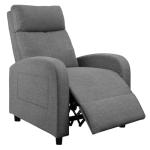 JUMMICO Recliner Chair Adjustable Home Theater Single Recliner Sofa Furniture with Thick Seat Cushion and Backrest Modern Living Room Recliners (Fabric, Aurora Grey)