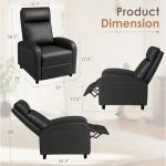 Rankok Recliner Chair Modern PU Leather Reclining Chair Ergonomic Adjustable Recliner for Living Room Home Theater Seating Single Sofa (Black)