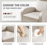 Homall Recliner Chair, Recliner Sofa for Adults, Recliners Home Theater Seating with Lumbar Support, Reclining Sofa Chair for Living Room (Leather, Beige)