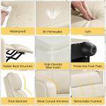 Yaheetech Recliner Chair PU Leather Recliner Sofa Home Theater Seating Adjustable Modern Single Reclining Chair Sofa with Pocket Spring Living Room Bedroom Beige