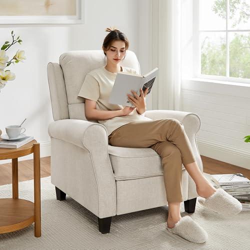 Oversized Recliner Chair for Living Room, Modern Reclining Sofa Home Theater Seating with Upholstered Push Back, Mid-Century Reclining Armchair with Lumbar Support, Bedroom, Reading Nook, Office