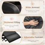 Rankok Recliner Chair Modern PU Leather Reclining Chair Ergonomic Adjustable Recliner for Living Room Home Theater Seating Single Sofa (Black)