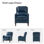 HULALA HOME Genuine Leather Recliner Chair, Modern Push Back Recliner Armchair with Thick Seat, Backrest & Footrest, Nailhead Decor for Living Room, Bedroom, Turquoise