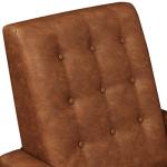 Yaheetech Faux Leather Recliner Sofa Mid-Century Modern Single Reclining Chair Adjustable Back & Footrest Tufted Upholstered Sofa with Pocket Spring Living Room Bedroom Home Theater Brown
