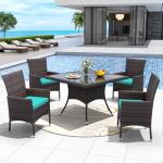 5-Piece Outdoor Wicker Patio Dining Set