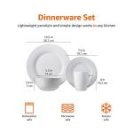16-Piece White Porcelain Dinnerware Set for 4