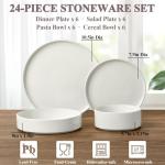 Herogo 24-Piece Stoneware Dinnerware Set for 6