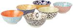 Set of 6 Multicolored Chelsea Porcelain Bowls