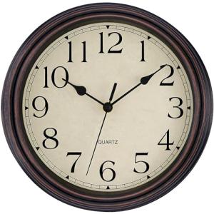 Foxtop Retro Silent Non-Ticking Round Wall Clock