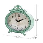 Vintage French Turquoise Rococo Style Table Clock