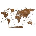 Multilayer 3D Wooden World Map Wall Art