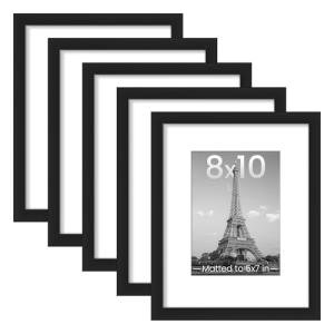 Upsimples Black 8x10 Picture Frame Set of 5