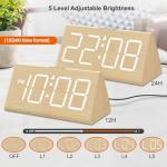 DreamSky Wooden Digital Alarm Clock with USB Port