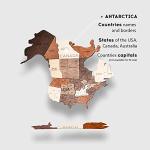 3D Wood World Map Wall Art for Home