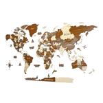 Colorful 3D Wooden World Map Wall Art