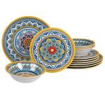 Portofino 12-Piece Melamine Dinnerware Set for 4