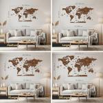 Multilayer 3D Wooden World Map Wall Art