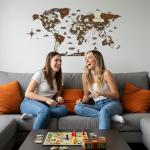 Colorful 3D Wooden World Map Wall Art