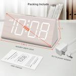 DreamSky Wooden Digital Alarm Clock with USB Port