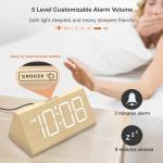 DreamSky Wooden Digital Alarm Clock with USB Port