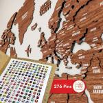 Multilayer 3D Wooden World Map Wall Art