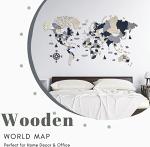 3D Wooden World Map Wall Art Decor
