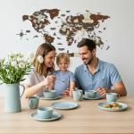 Colorful 3D Wooden World Map Wall Art