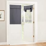 RYB HOME Gray Blackout Curtain for French Doors