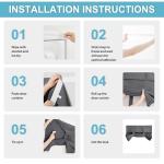 RYB HOME Gray Blackout Curtain for French Doors