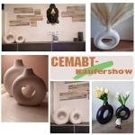 Black Donut Ceramic Vase for Modern Home Decor