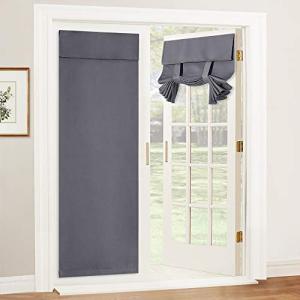 RYB HOME Thermal Insulated French Door Curtain - Gray