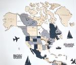 3D Wooden World Map Wall Art Decor