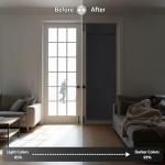 RYB HOME Gray Blackout Curtain for French Doors