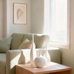 Set of 3 Modern Boho White Ceramic Vases