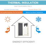 RYB HOME Thermal Insulated French Door Curtain - Gray