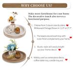 Rustic Round Whitewashed Wood Decorative Tray